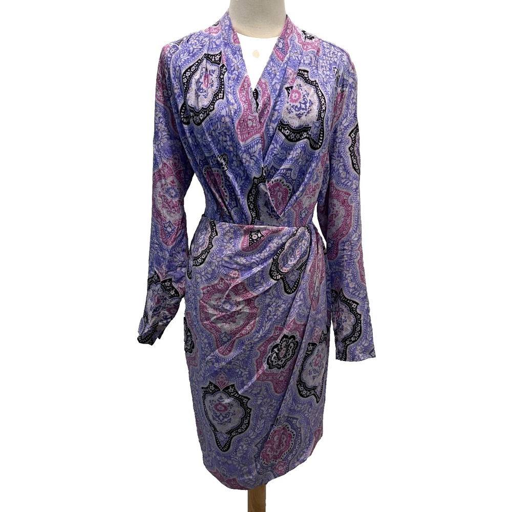 Vintage Classiques Silk Top and Wrap Skirt Set 8 Top 6 Skirt Pulple Pink Paisley